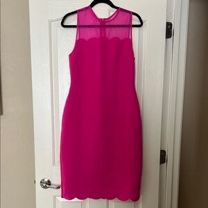 Ted Baker, bright pink mid length cocktail dress.